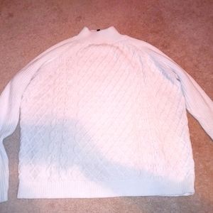 BCBG white cable knit sweater